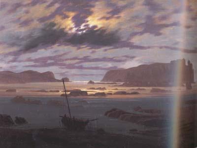 Caspar David Friedrich The Baltic sea in the Moonlight (mk10) oil painting picture